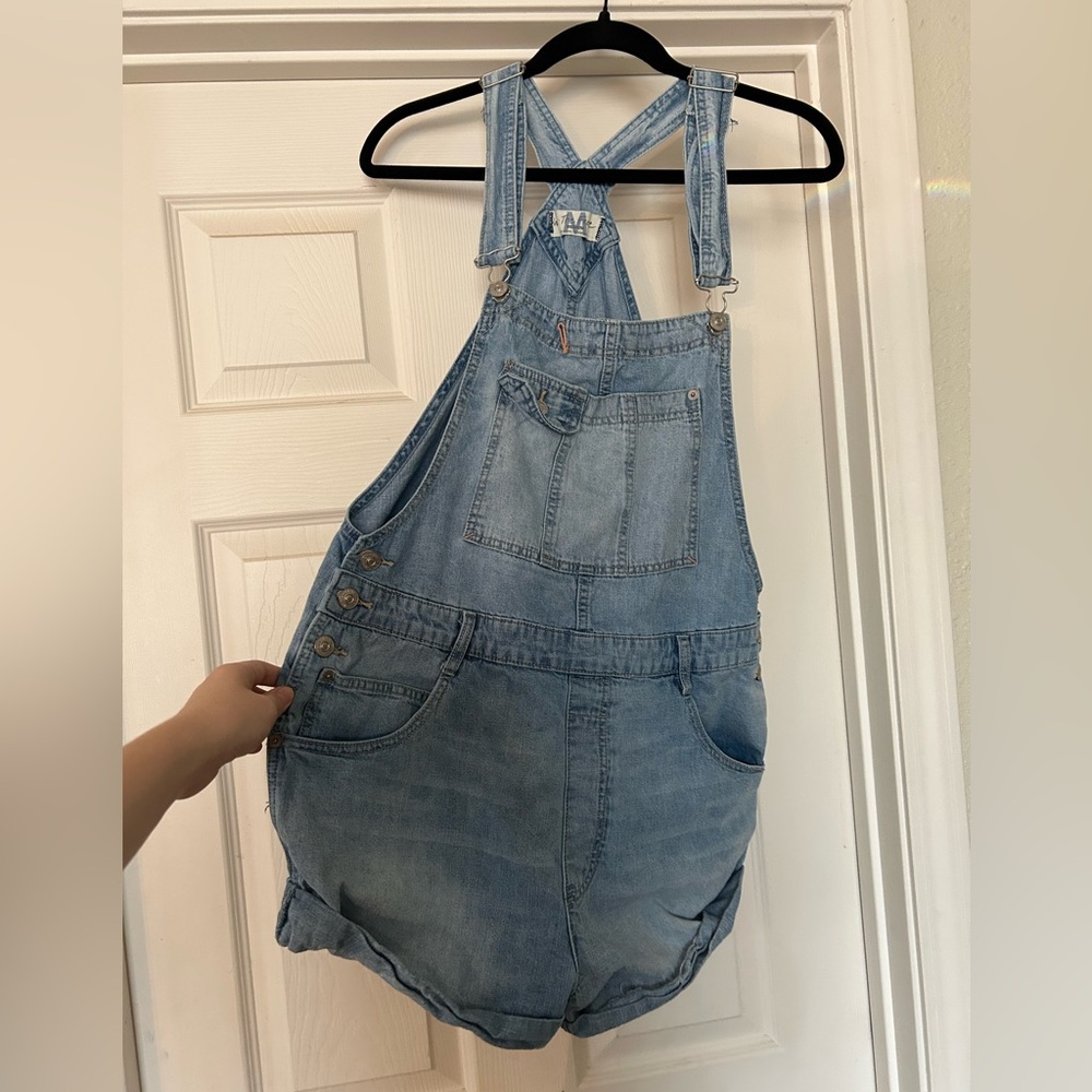 Free People Light Blue Denim overalls